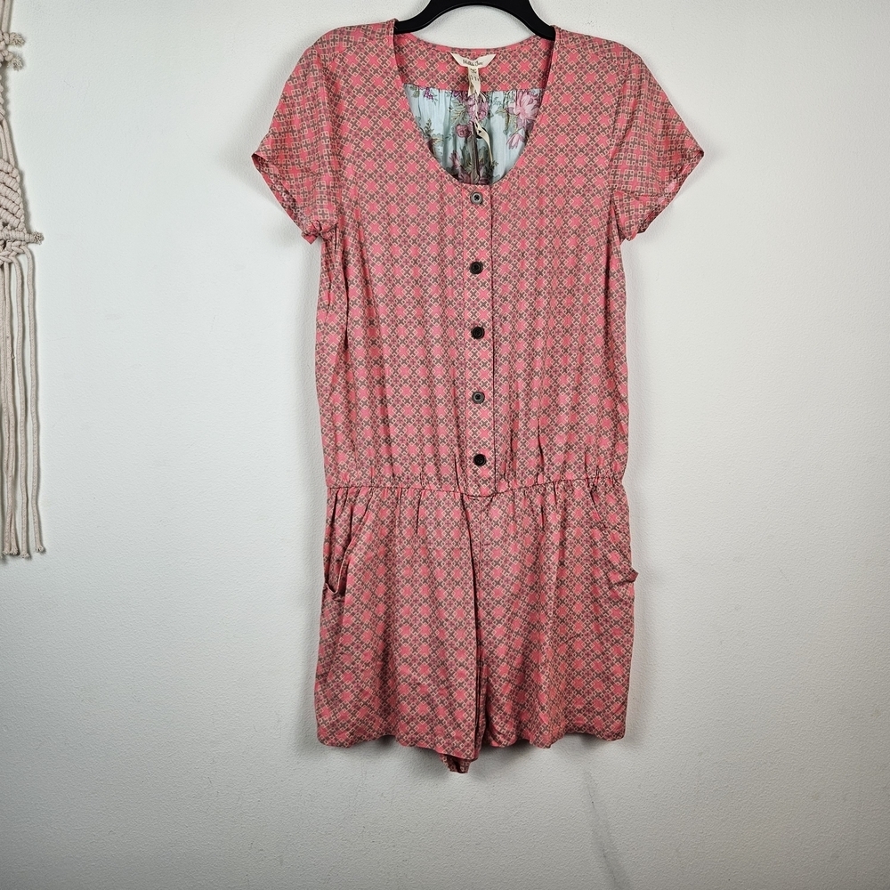 Matilda Jane Womens Romper Jumper Solstice Floral Print Button Front M NWT